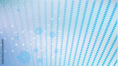 Abstract Geometric Network Pattern with Hexagons Glowing Dots Keywords: abstract, geometric, Futuristic