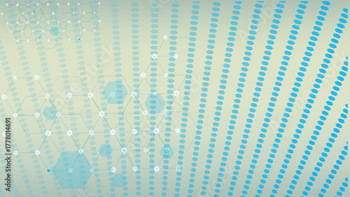 Abstract Geometric Network Pattern with Glowing Nodes Hexagons Keywords: abstract, geometric, Futuristic