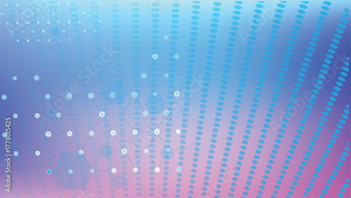 Abstract blue Futuristic with interconnected hexagonal grid dots