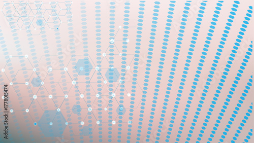 Abstract blue Futuristic with interconnected hexagonal grid dots