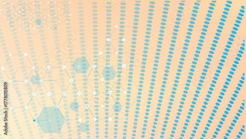 Digital Network Grid With Luminous Points A Peach Futuristic abstract nodes