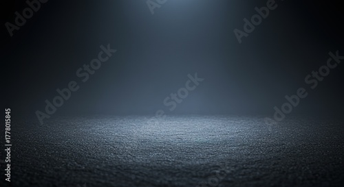 Dark Textured Surface with Spotlight shadow background abstract moody dramatic illumination backdrop empty space floor asphalt concrete