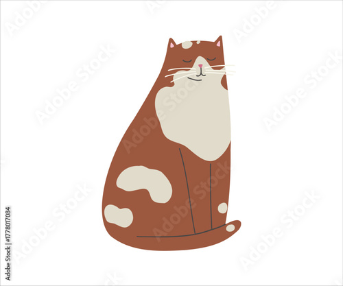 Cute cats cartoon flat illustration. Kids flat vector illustration isolated on white background