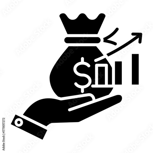 Profit Growth Glyph Icon