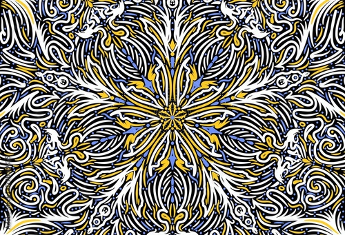 Ethnic Tribal Argyle Seamless Pattern. Abstract Mosaic Geometric Diamond Shapes Colorful Background. Traditional Boho Ikat Ornament. Digital art illustration	