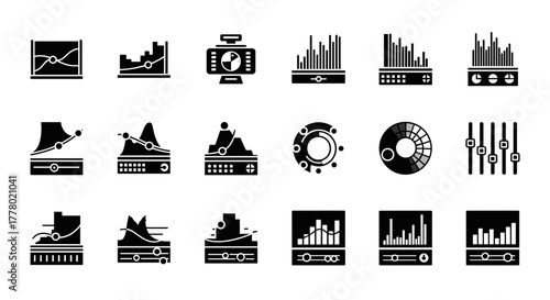 Dynamic chart and graph elements for data visualization and business analytics reports