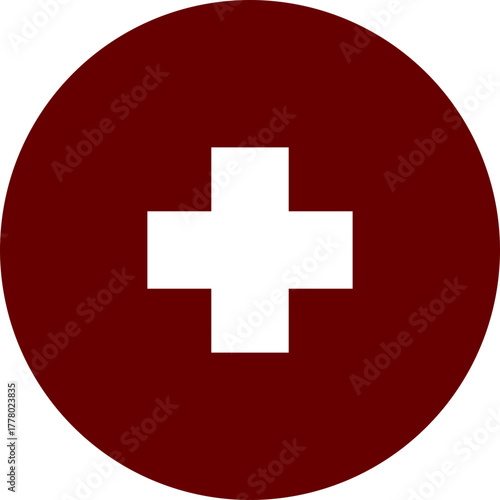 Medical Cross Icon – Flat Design Symbol of Healthcare and Emergency Aid