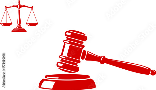 Justice system legal gavel law courtroom judge attorney rights fairness judgment court illustration graphic editable stock vector illustration
