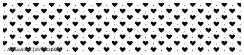 Seamless Heart Icon Border Pattern Cute Repeating Vector Trim