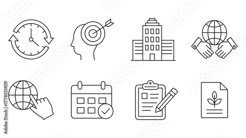 Appointment Icon Set. Scheduling, Calendar, Time Management, Calendar, Meeting, Reminder Symbol