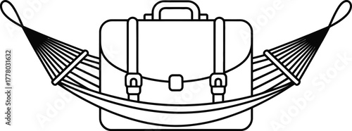 Portfolio in hammock vector illustration for business travel