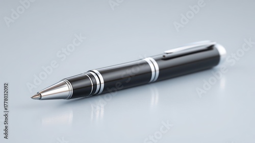 healthcare startup plan A sleek black pen with silver accents resting on a smooth surface.