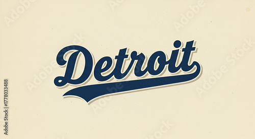 Vintage Detroit Script for Sports Teams and City Pride, Perfect for T-Shirts, Logos, and Nostalgic Designs, Showcasing American Heritage and Urban Style