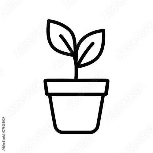 Simplified black outline of a bicycle with seat, handlebars, frame, and wheels on a white background