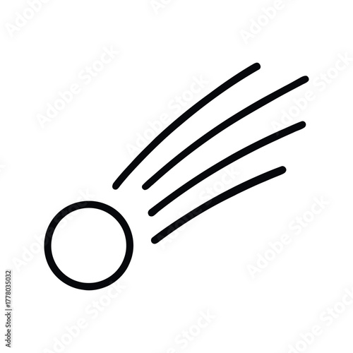 Simplified Outline of a Planet with Craters on a White Background