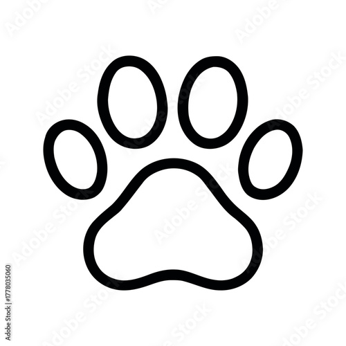 Mountain Range Line Drawing with Snow Peaks Isolated on White