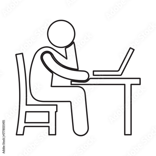 Working at Computer Icon