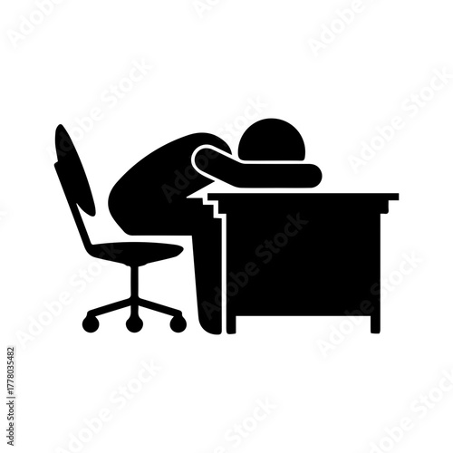 Tired Office Worker Icon