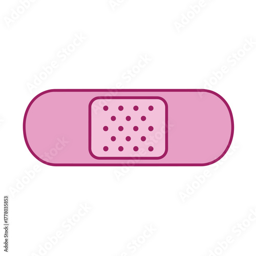 A pink vector health bandage design, representing healing and protection for wounds, crafted in a smooth, modern, and comforting medical style.

