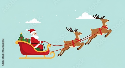 Santa Claus and Reindeer Sleigh Ride