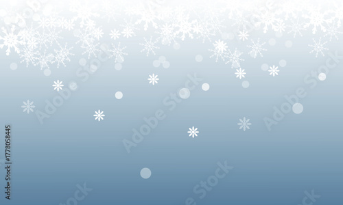 White snow falling on sky blue background seamless pattern