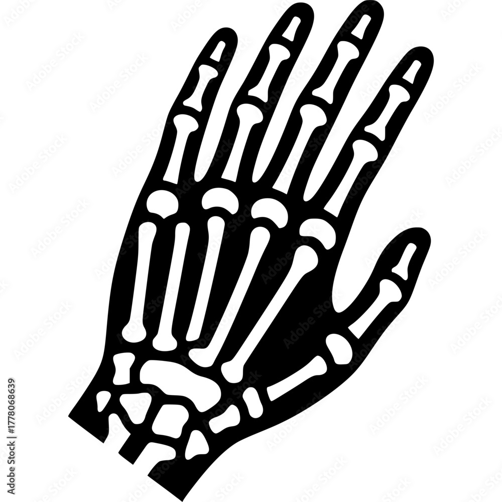 Naklejka premium Skeleton Hand Icon