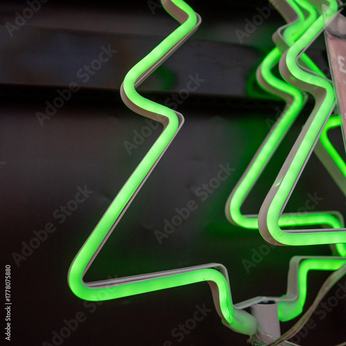 Green Neon Christmas Tree Light Decoration