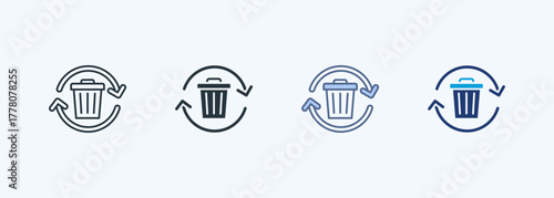 Waste Multiple Style Icon Collection