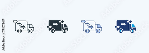 Delivery Truck Multiple Style Icon Collection