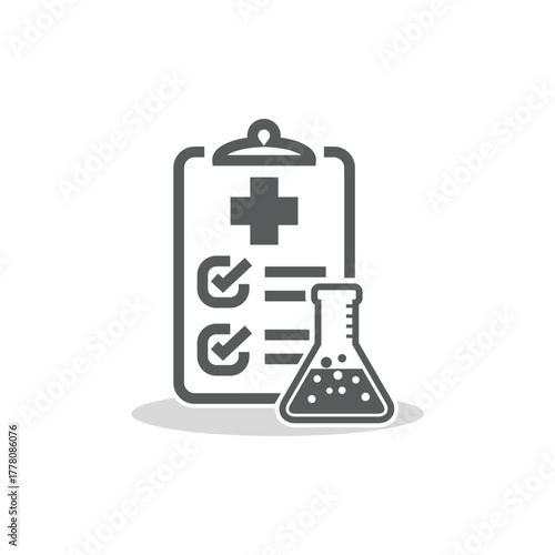 vector design outline icon of laboratory health clinical record.