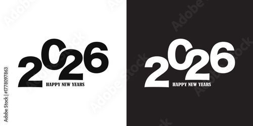 Celebrate 2026 New Year with a modern black and white design perfect for invitations, social media, and festive promotions for a stylish start to the year