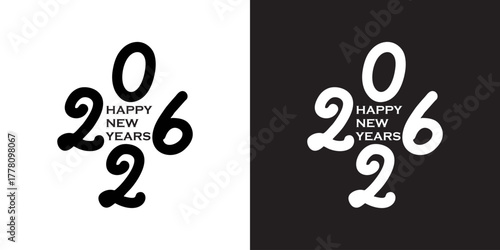 Celebrate 2026 with a stylish New Year's design perfect for cards, banners, or social media posts adding a touch of modern elegance to your holiday greetings