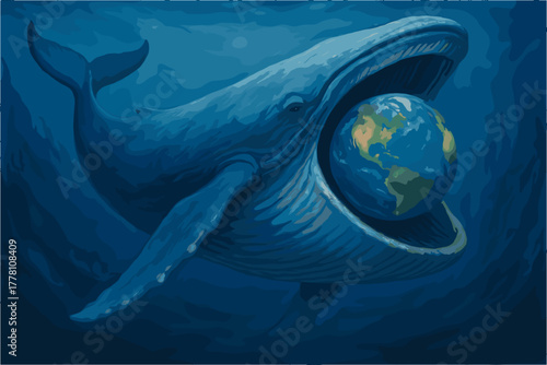 Whale Swallowing Earth – Surreal Environmental Concept Art
