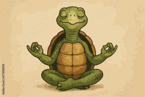 Zen Turtle Meditation – Calm and Mindful Animal Illustration