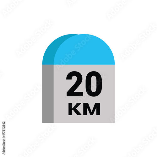 destination mile 20 km stone small stone landmark the roadside road side distance detail