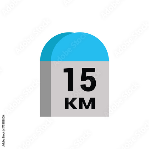 destination mile 15 km stone small stone landmark the roadside road side distance detail