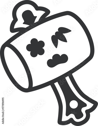 小槌のアイコン（線画）のイラスト