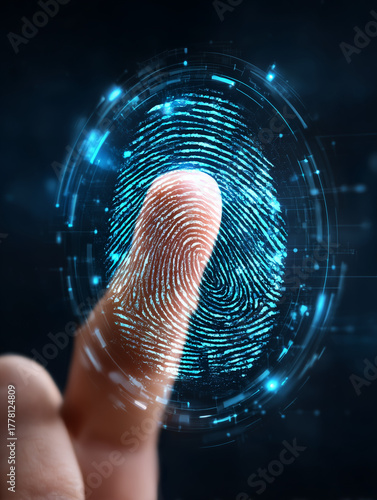 Finger touching digital biometric security system for identity verification