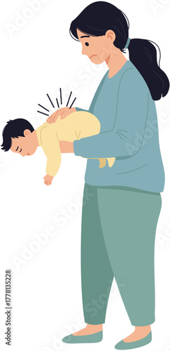 Mother Performing First Aid on Choking Baby