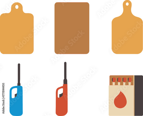 Cutting Boards and Fire Starters Ready for Cooking and Food Preparation in the Kitchen Environment