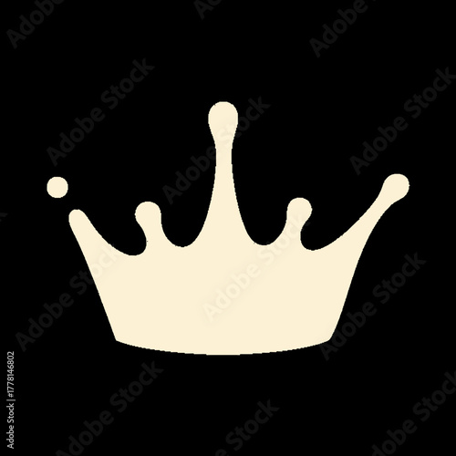 Simple cream crown icon with rounded points.