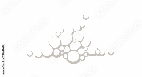 A cluster of light gray circles and crescent shapes.