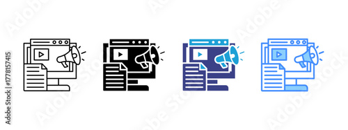 Content Marketing  Collection icon set multiple style collection