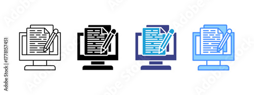 Content Writing  Collection icon set multiple style collection