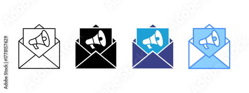 Email Marketing Collection icon set multiple style collection