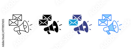 Email Marketing Collection icon set multiple style collection
