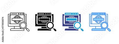 Search Engine Collection icon set multiple style collection