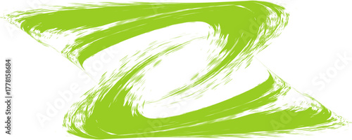 Green brush isolated on white background. Lime green.