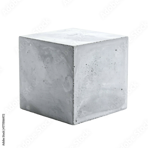 Textured concrete cube with stark lighting and sharp edges
