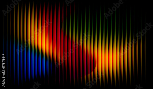 Vibrant abstract background featuring glowing gradient colors with soft transitions and vertical stripe patterns. Modern digital artwork suitable for creative design, wallpapers, branding, posters etc